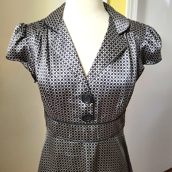 Vintage Studio Y Beautiful Satin Dress with Puffed Sleeve size 5 - Picture 2 of 16